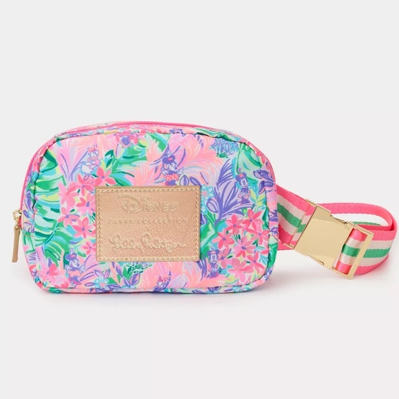 Disney Handbags - Lilly Pulitzer Jeanie Multi Disney Dreamin Pink and Green Floral Belt Bag Cross